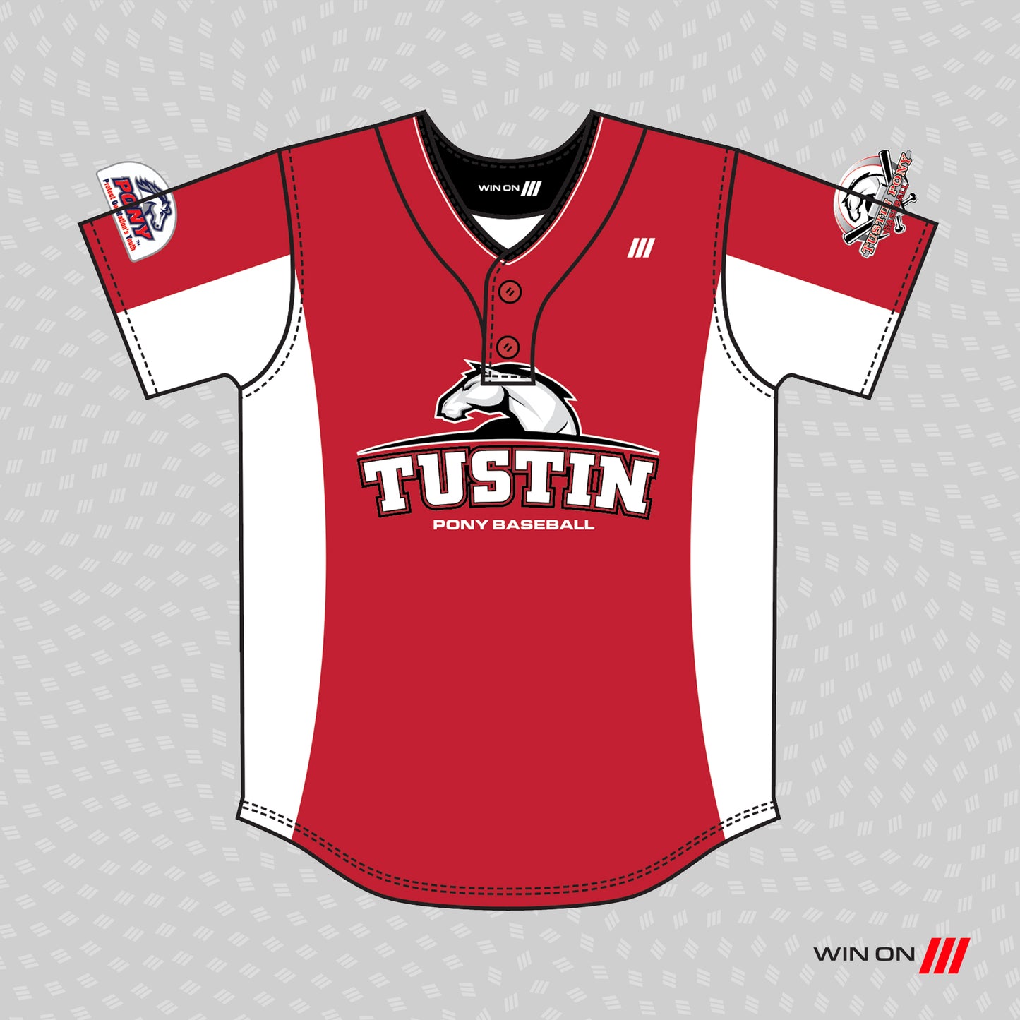 Tustin Pony (Angels Red/White) 2-Button Jersey