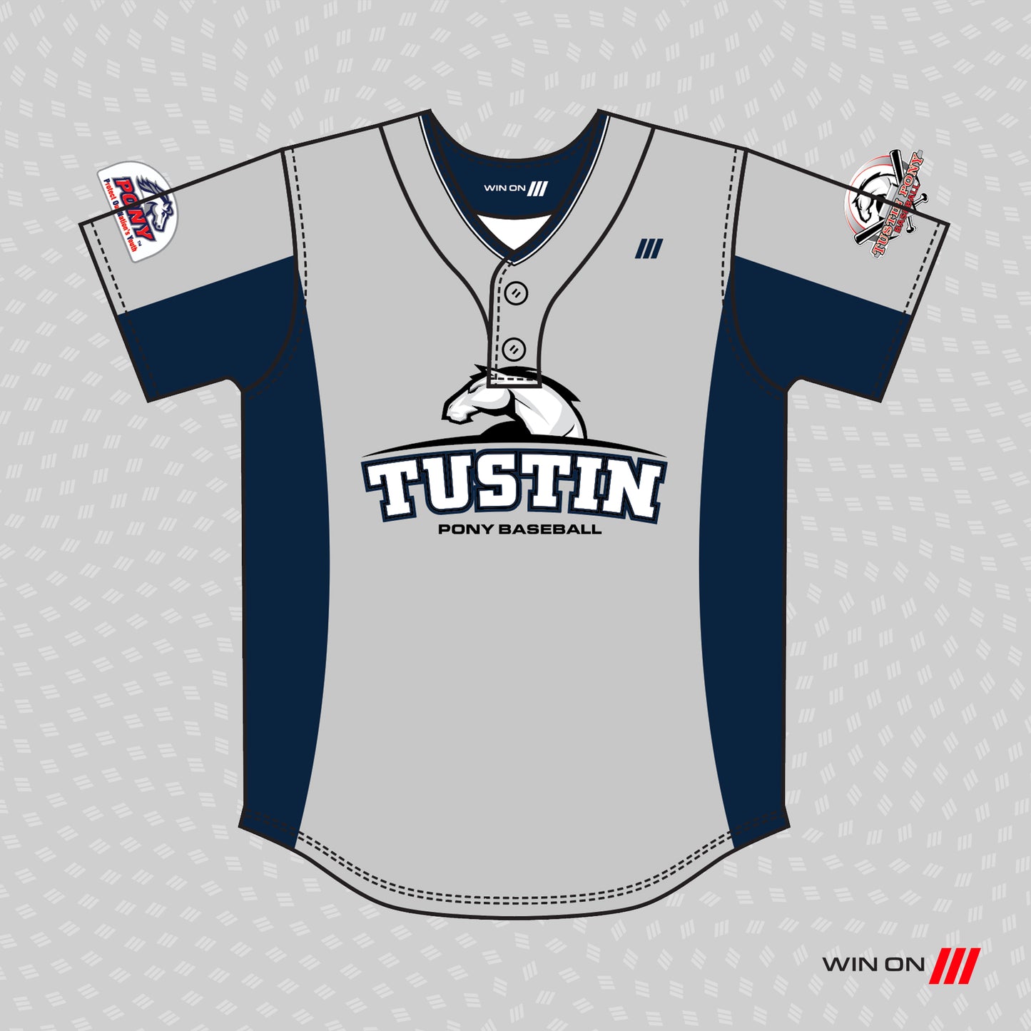 Tustin Pony (Yankees Gray/Navy) 2-Button Jersey